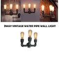 Brushed Silver 3-Way Industrial Pipe Wall Light E27~2888