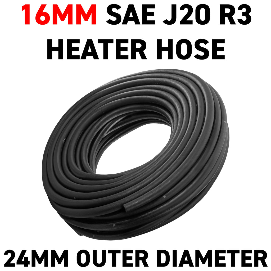 16mm Braided Rubber Heater Hose, SAE J20 R3-2
