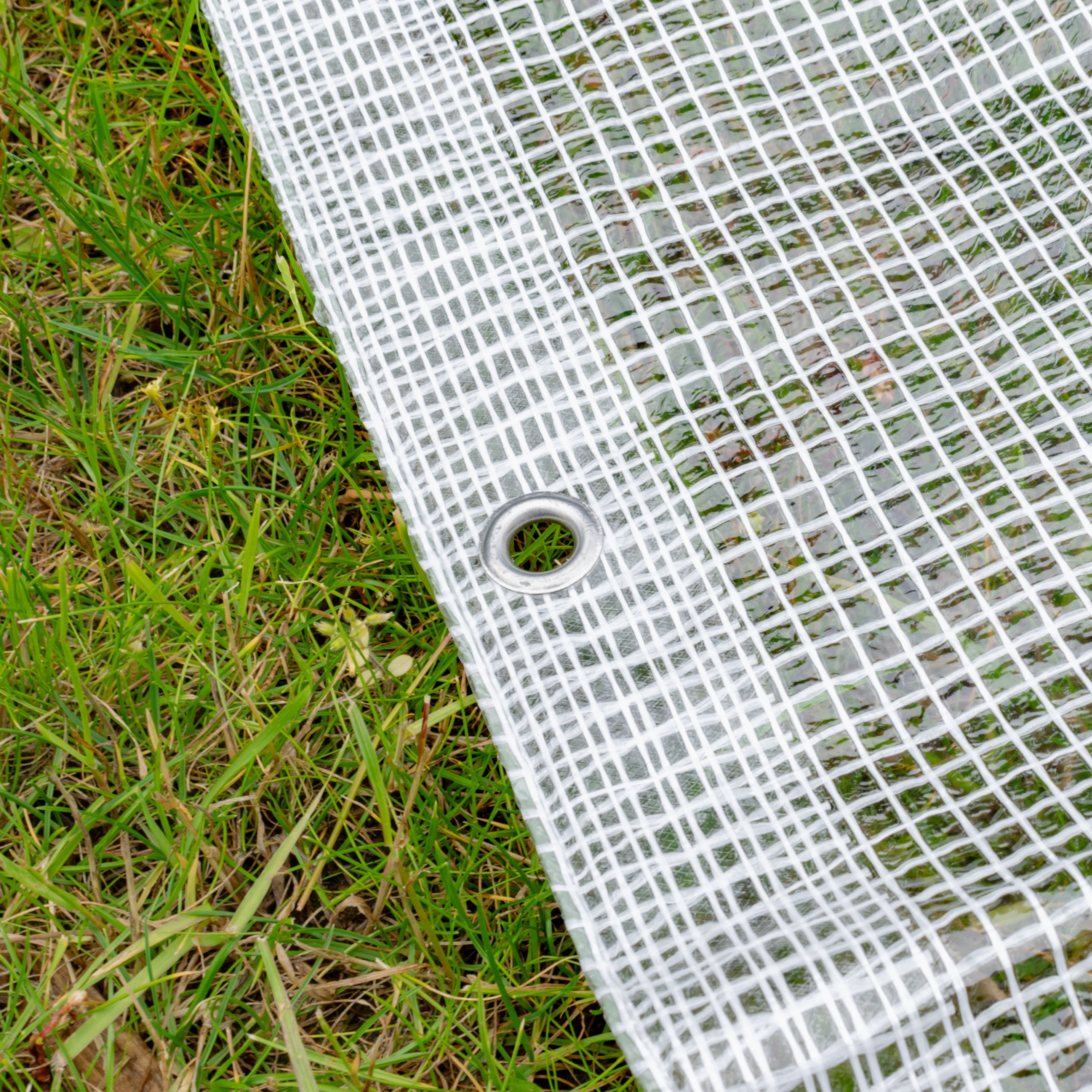 Clear M-Grade Tarpaulin 3m x 5m Waterproof Tarpaulin Cover Outdoor Ground Sheet