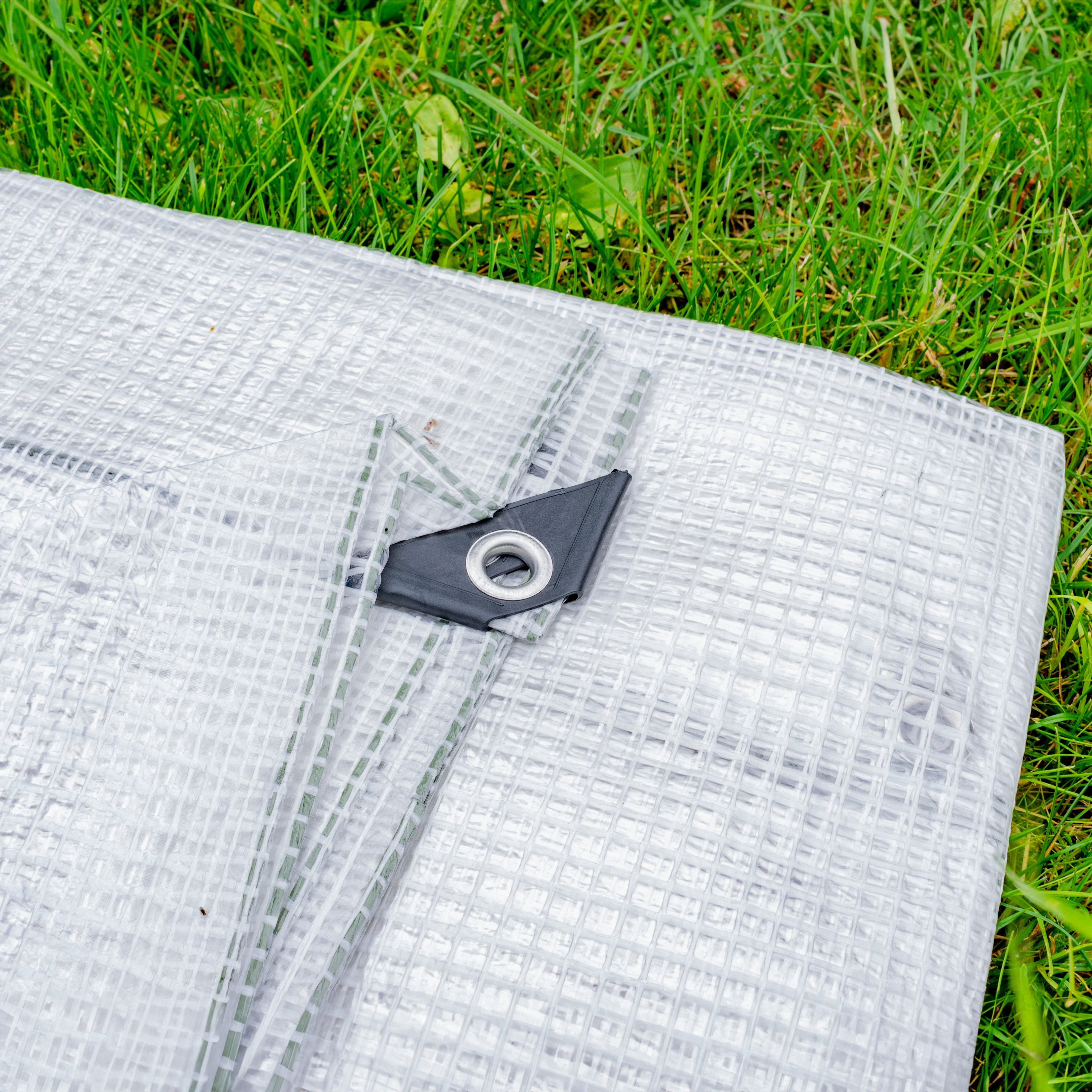 Clear M-Grade Tarpaulin 3m x 5m Waterproof Tarpaulin Cover Outdoor Ground Sheet