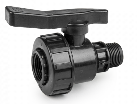 IBC 2 S60X6 Cap with Large Plastic Valve and MDPE Tee 20mm for Hose Pipe Fitting