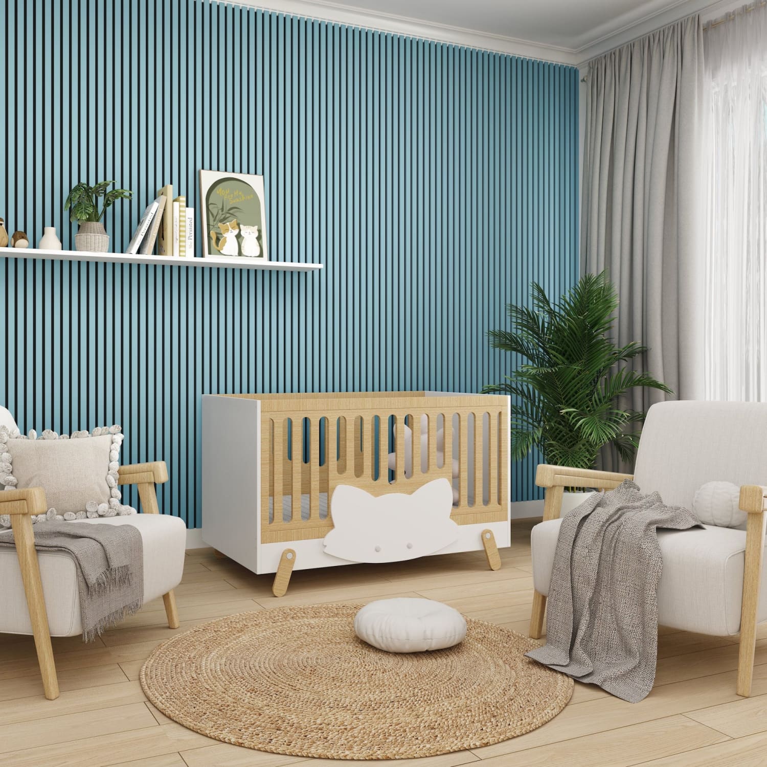 Acoustic Wall Panels in Baby Blue with Black Backing-0