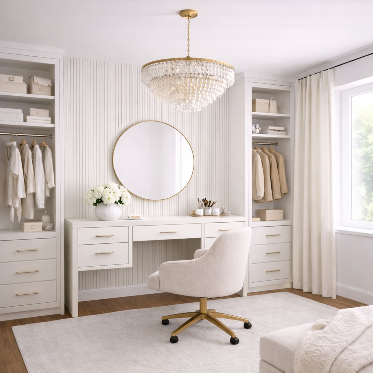 Acoustic Wall Panels in Off White Scallop with White Backing-1