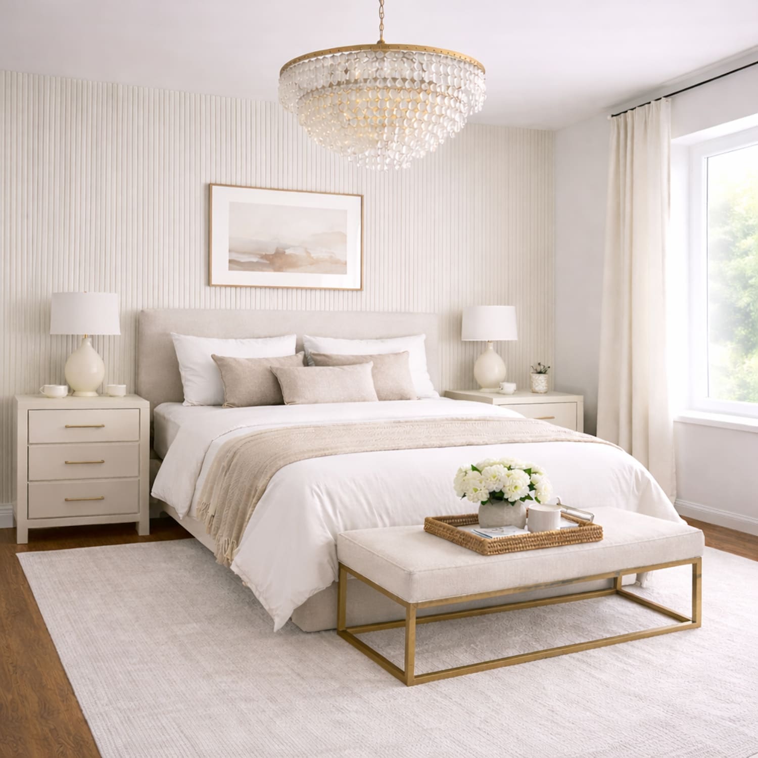 Acoustic Wall Panels in Off White Scallop with White Backing-3