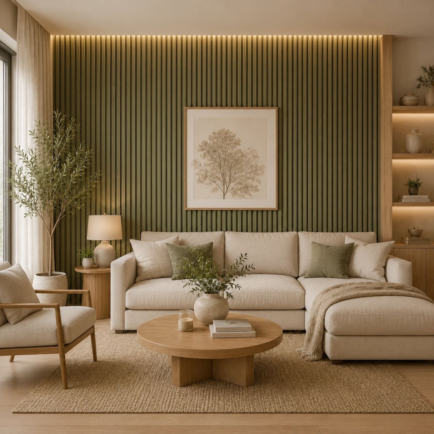 Acoustic Wall Panels in Vintage Sage Green with Black Backing-1