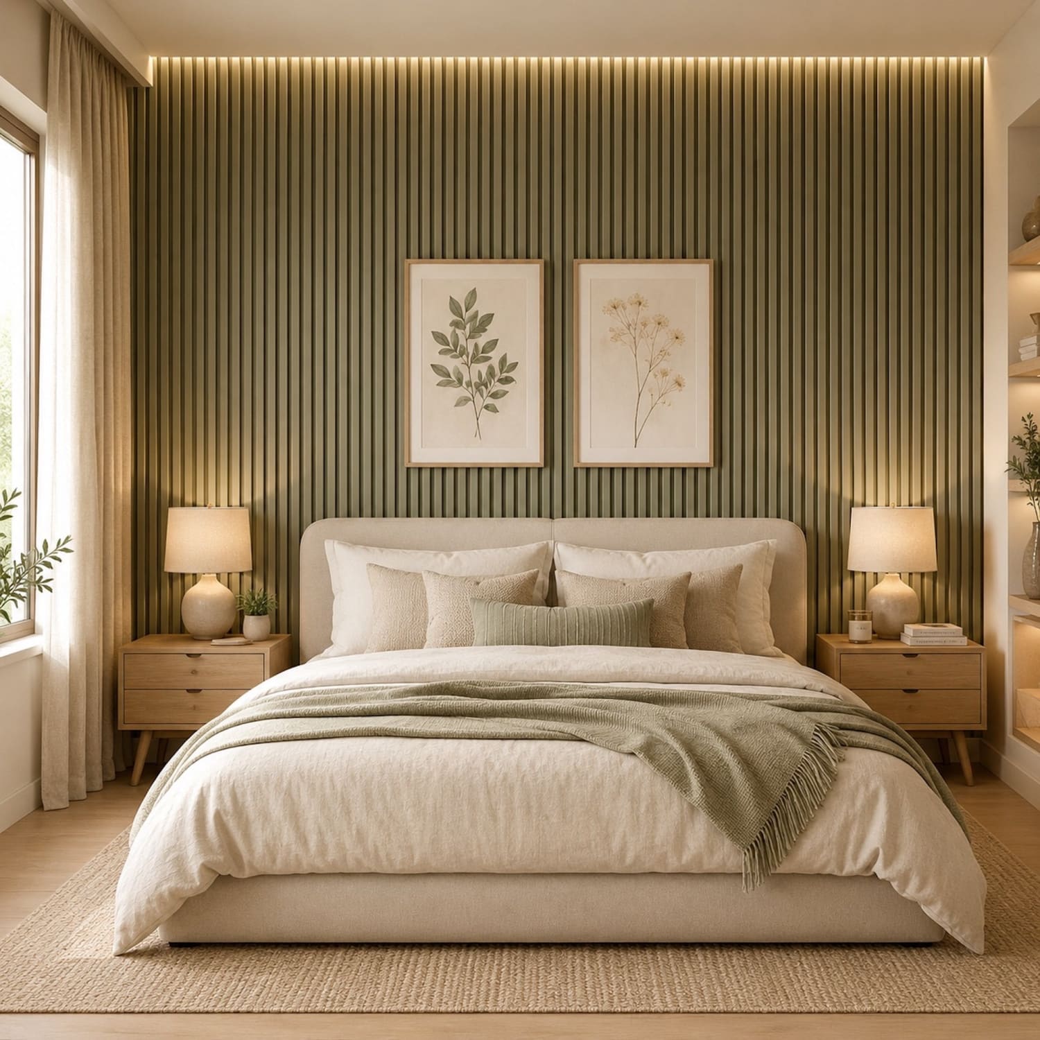 Acoustic Wall Panels in Vintage Sage Green with Black Backing-2