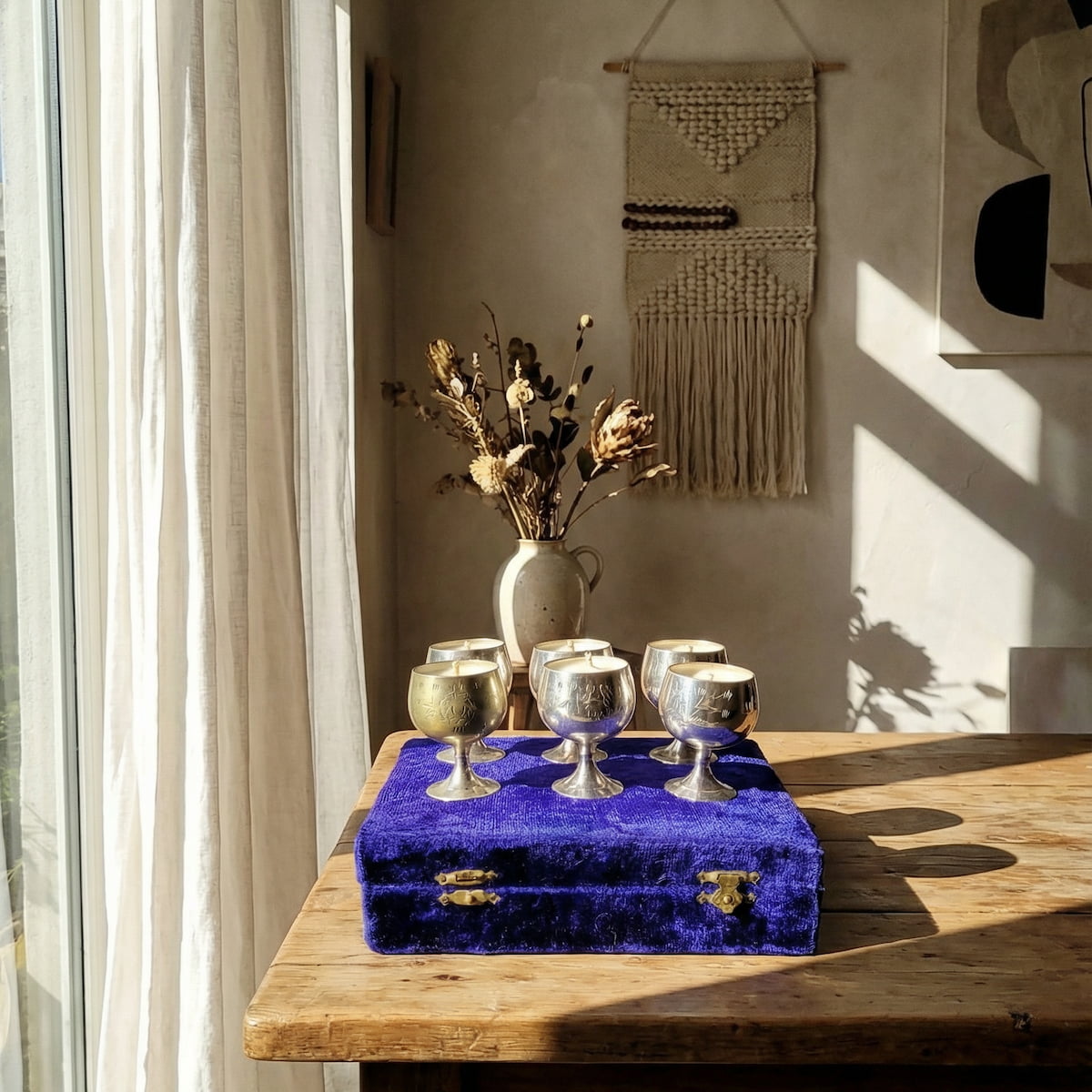 Repurposed Vintage Goblet Candles-1
