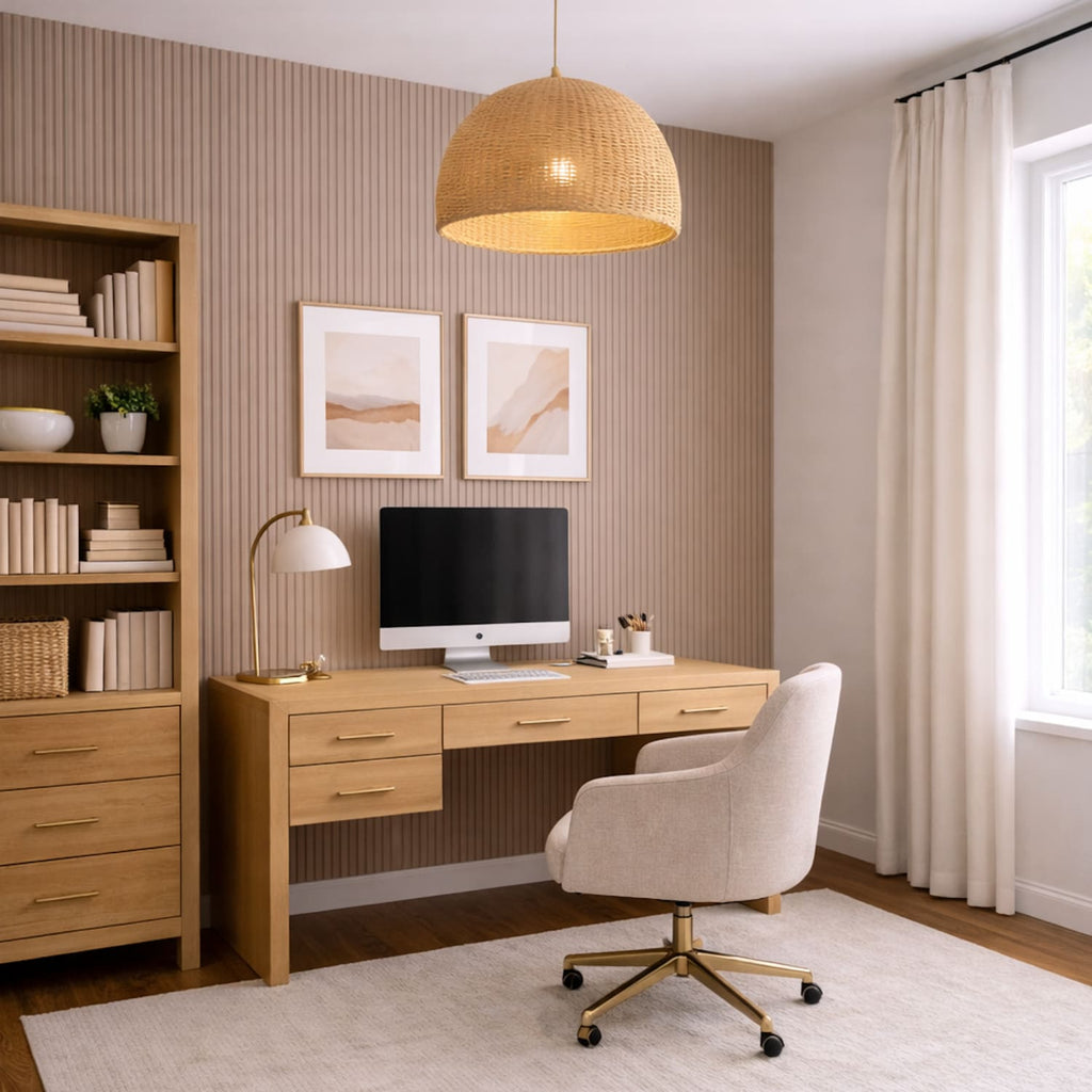 Large Fluted Wall Panels in Biscuit - 240cm x 60cm-1