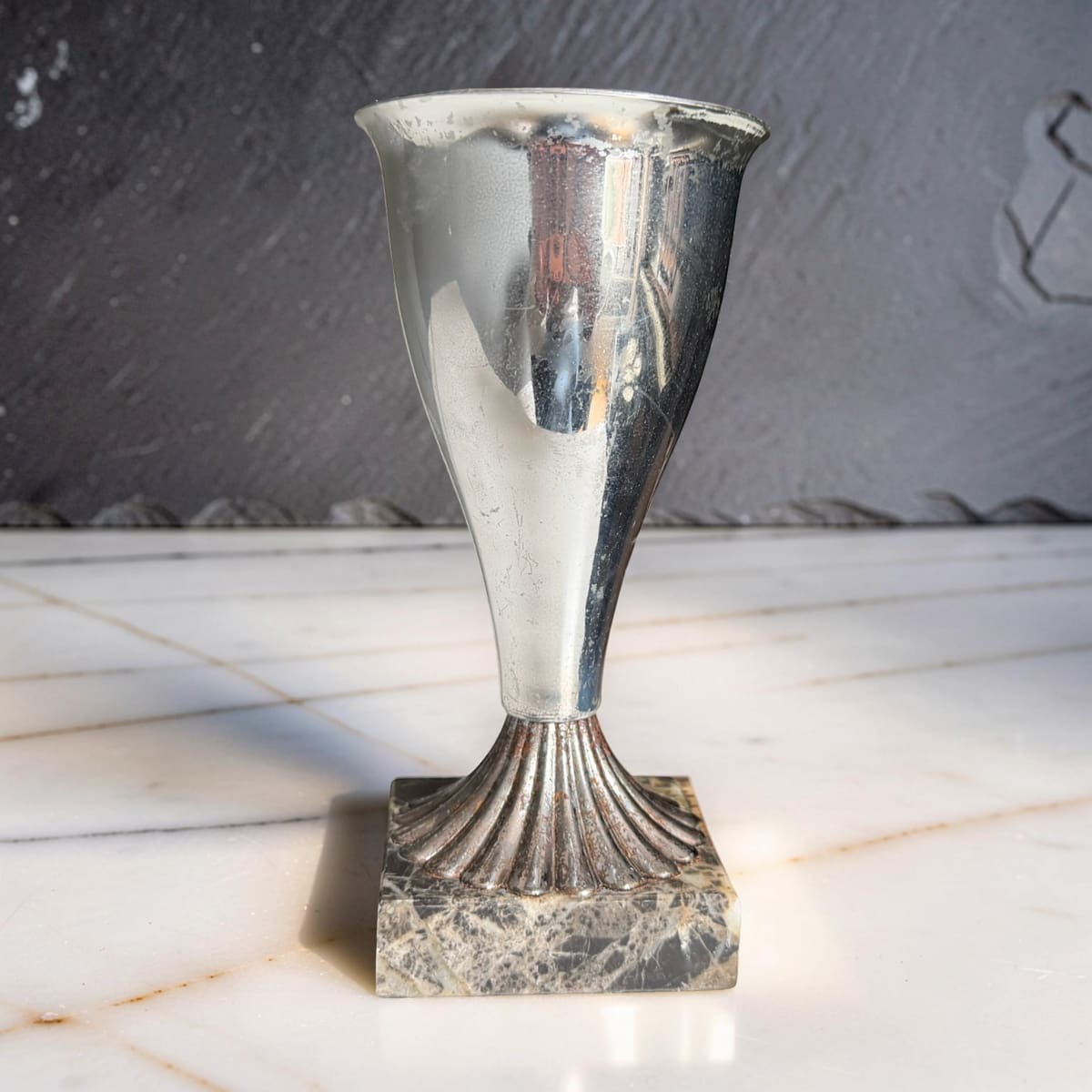 Repurposed Vintage Silver Trophy Cup Candle - Smoky Earl-3