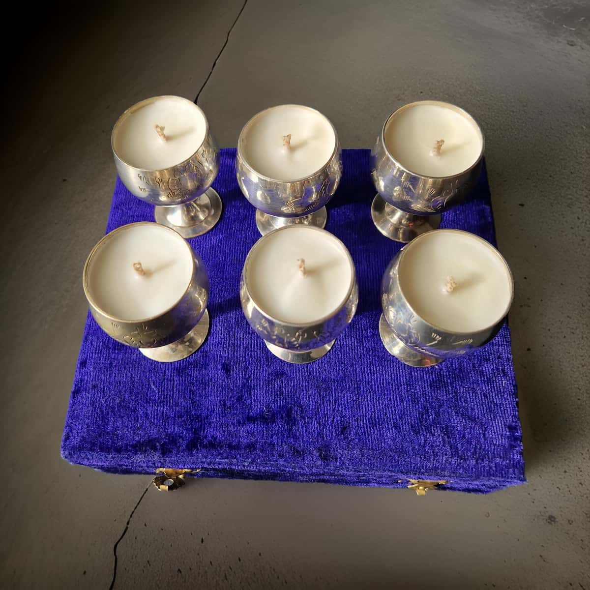 Repurposed Vintage Goblet Candles-3